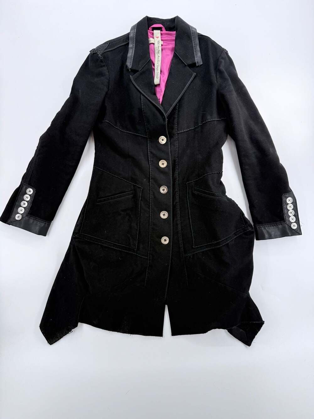 Vintage Marithé François Girbaud Vintage Y2K Black Avant Garde Coat Italy Small